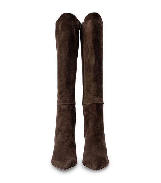 Botas de Tacon Tony Bianco Apollo Espresso Gamuza 10.5cm Chocolate | XCOBH71447