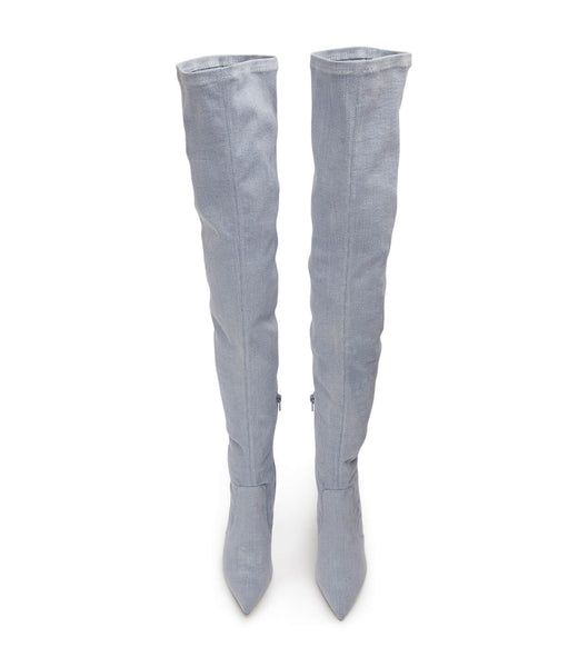 Botas de Tacon Tony Bianco Avah Denim Stretch 10.5cm Azules | YCOGT10468