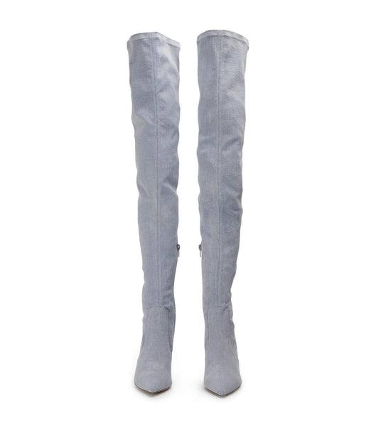 Botas de Tacon Tony Bianco Avah Denim Stretch 10.5cm Azules | YCOGT10468