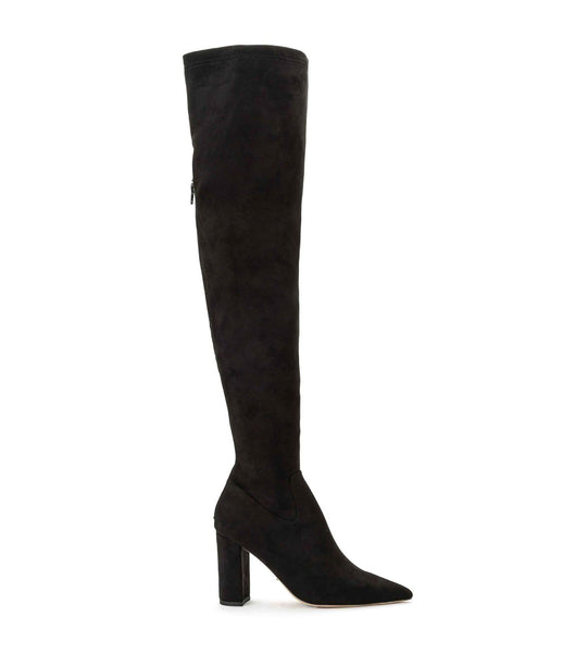 Botas de Tacon Tony Bianco Estella Black Stretch Gamuza 8.5cm Negras | COEAH47606