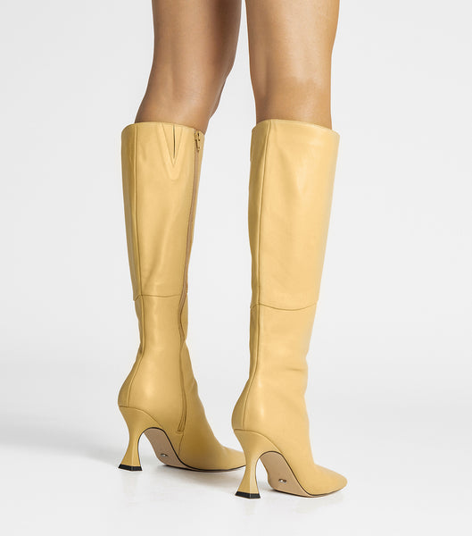 Botas de Tacon Tony Bianco Fantasy Butter Nappa 8cm Amarillo | ECOHC49655