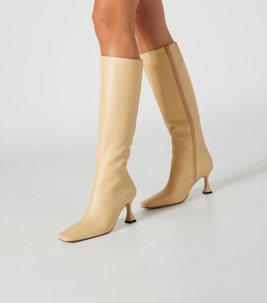 Botas de media pantorrilla Tony Bianco Fantasy Butter Nappa 8cm Amarillo | FCOUI50685