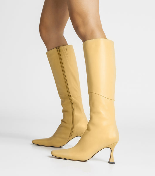 Botas de media pantorrilla Tony Bianco Fantasy Butter Nappa 8cm Amarillo | FCOUI50685