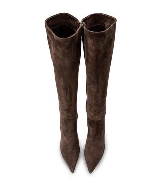 Botas de tacón de aguja Tony Bianco Apollo Espresso Gamuza 10.5cm Chocolate | COIIZ28764