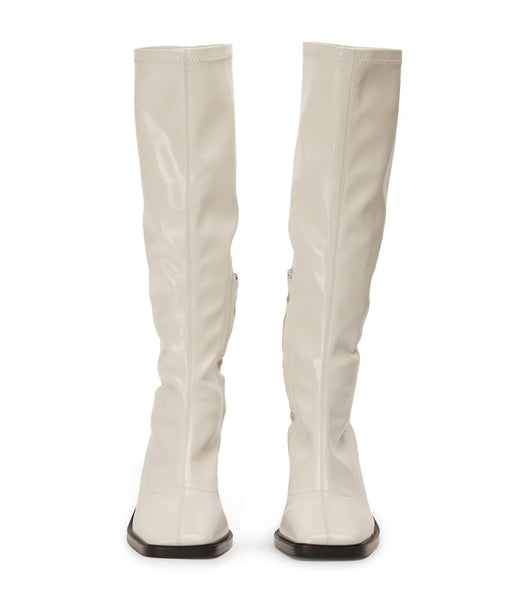 Botas hasta las rodillas Tony Bianco Damon Ecru Crinkle Charol 7.5cm Blancas | UCOND42344