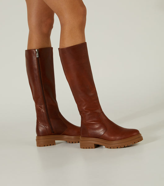 Botas hasta las rodillas Tony Bianco Wanda Cognac 4.5cm Marrones | COJBT57272