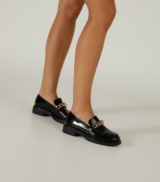 Loafers Tony Bianco Candice Black Hi Shine 4.5cm Negras | COJBT25397