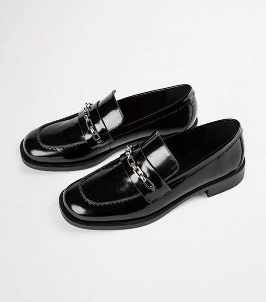 Loafers Tony Bianco Rebecca Black Hi Shine 2.5cm Negras | COZPD52427