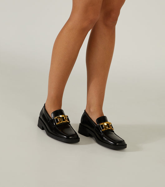 Loafers Tony Bianco Tia Black Hi Shine 4cm Negras | UCOND15206