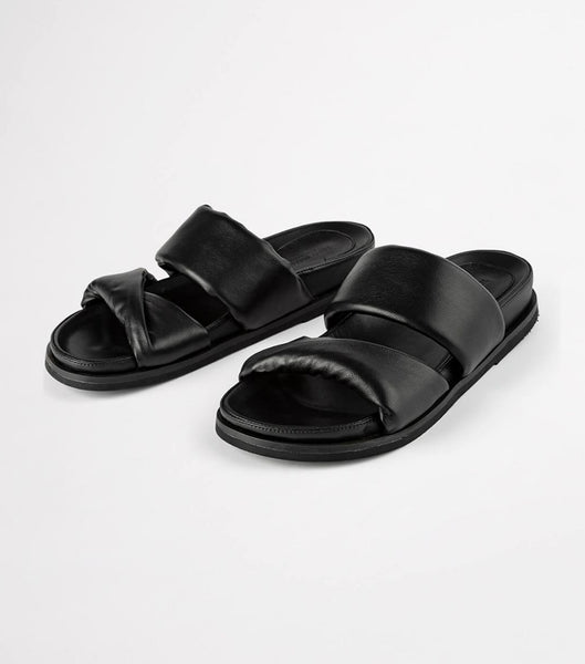 Sandalias Planas Tony Bianco Henry Black Nappa 3.5cm Negras | LCOTR87147