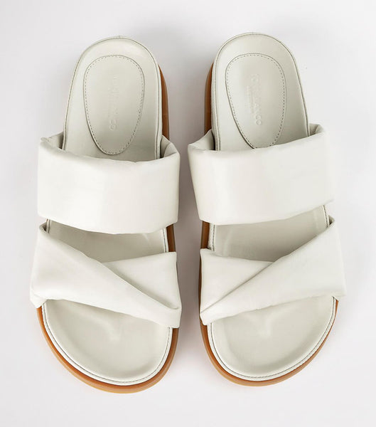 Sandalias Planas Tony Bianco Henry Dove Nappa 3.5cm Blancas | DCOKV50004