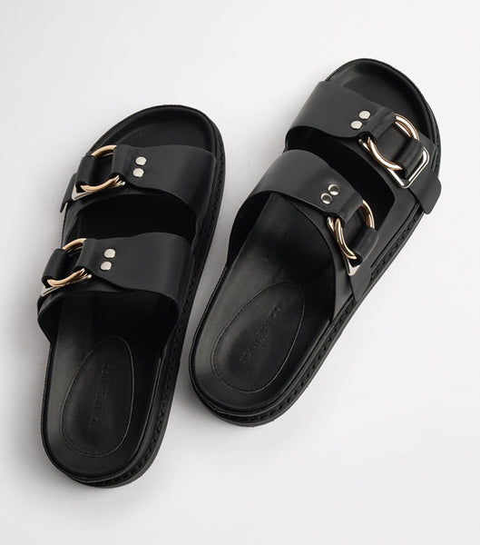 Sandalias Planas Tony Bianco Hunter Black Como 3.5cm Negras | COCVG89642