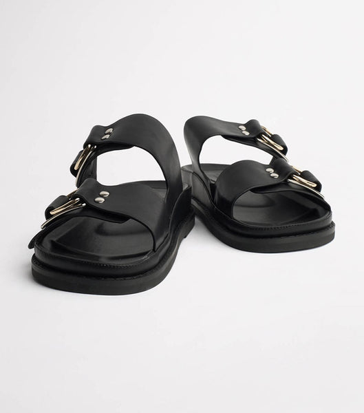 Sandalias Planas Tony Bianco Hunter Black Como 3.5cm Negras | COCVG89642