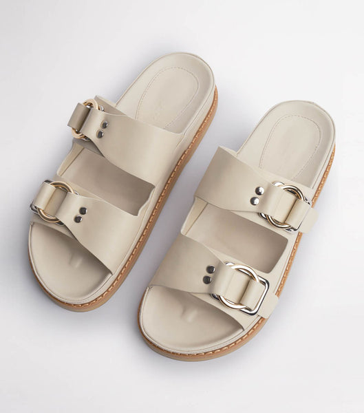 Sandalias Planas Tony Bianco Hunter Vanilla Capretto 3.5cm Amarillo Claro | COCIF29097