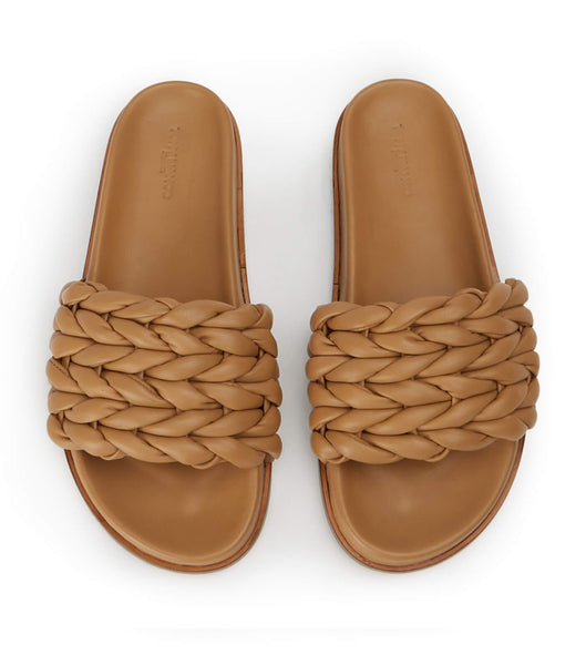 Sandalias Planas Tony Bianco Layton Biscuit Nappa Marrones | BCOSD85254