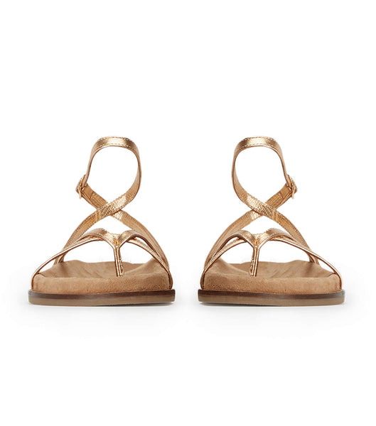 Sandalias Planas Tony Bianco Lucie Antique Gold Nappa 1.5cm Doradas | COICD73259