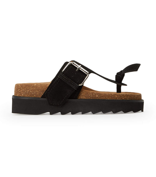 Sandalias Planas Tony Bianco Marlo Black Gamuza 3cm Negras | YCOGT98492