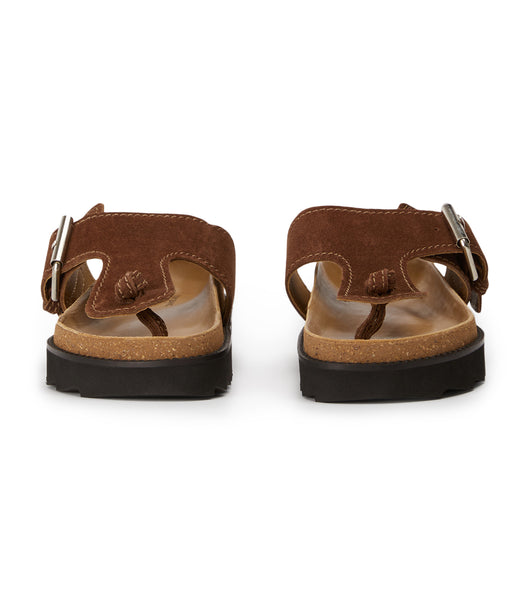 Sandalias Planas Tony Bianco Marlo Choc Gamuza 3cm Marrones | YCOVQ83793