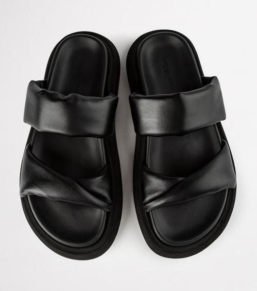 Sandalias de Diapositivas Tony Bianco June Black Nappa 3cm Negras | YCOVQ36557