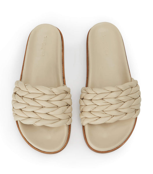 Sandalias de Diapositivas Tony Bianco Layton Vanilla Nappa Amarillo Claro | COQCS86082