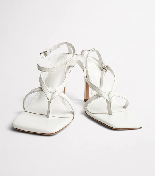 Sandalias de dedo Tony Bianco Faythe White Kid 10.5cm Blancas | COZDE23037