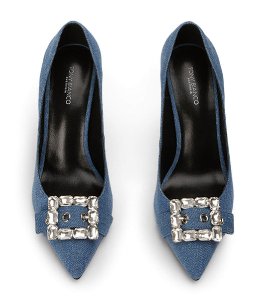 Tacones Brillantes Tony Bianco Abbey Washed Denim 10.5cm Azules | COJVR18699