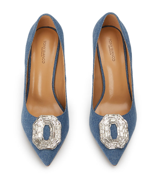 Tacones Brillantes Tony Bianco Alison Washed Denim 10.5cm Azules | TCOPQ55071