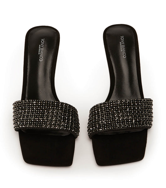 Tacones Brillantes Tony Bianco Amos Black Crystal/Black Gamuza 6.5cm Negras | YCOGT62499