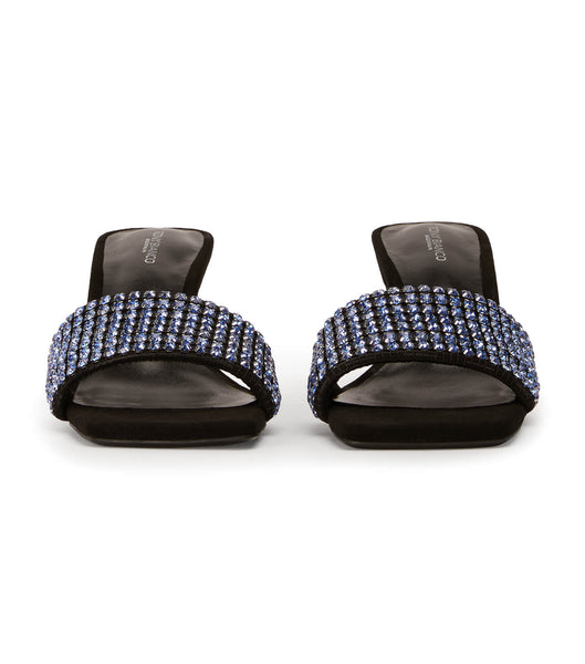 Tacones Brillantes Tony Bianco Amos Blue Crystal/Black Gamuza 6.5cm Azules Negras | DCOKV91799