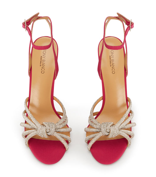 Tacones Brillantes Tony Bianco Kyla Persian Crepe 11cm Rojas | QCOWA54629