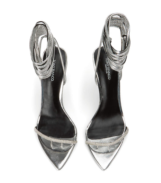 Tacones Brillantes Tony Bianco Makai Silver Foil 10.5cm Plateadas | CONEJ65964