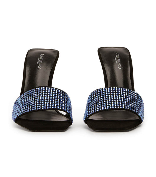 Tacones Brillantes Tony Bianco Naomi Blue Crystal/Black Gamuza 10.5cm Azules Negras | COXMI38603