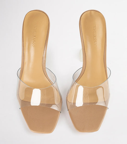 Tacones Brillantes Tony Bianco Serri Clear Vinylite/Skin Nappa 10.5cm Arena | COEAH39472