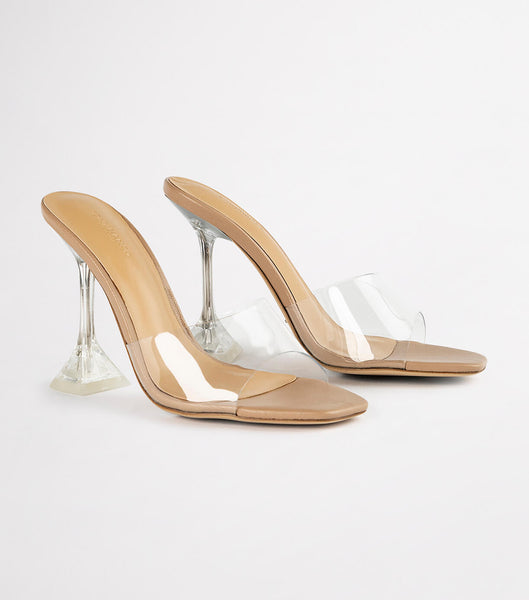 Tacones Brillantes Tony Bianco Serri Clear Vinylite/Skin Nappa 10.5cm Arena | COEAH39472