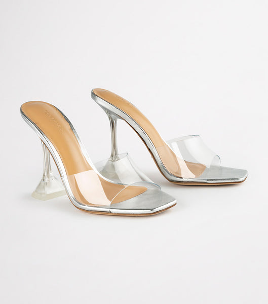 Tacones Brillantes Tony Bianco Serri Clear Vinylite/Silver 10.5cm Plateadas | SCOVO32802