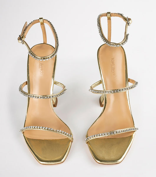 Tacones Brillantes Tony Bianco Shy Gold Nappa Metallic 10.5cm Doradas Metal | SCOVO89513