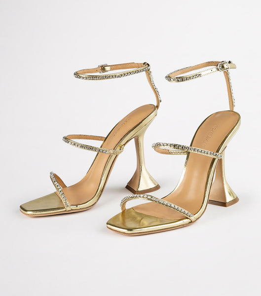 Tacones Brillantes Tony Bianco Shy Gold Nappa Metallic 10.5cm Doradas Metal | SCOVO89513