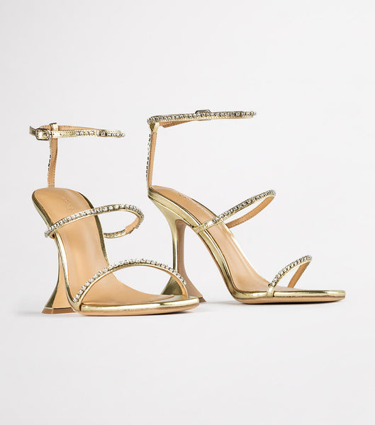 Tacones Brillantes Tony Bianco Shy Gold Nappa Metallic 10.5cm Doradas Metal | SCOVO89513