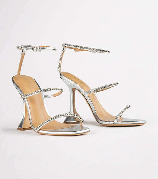 Tacones Brillantes Tony Bianco Shy Silver Nappa Metallic 10.5cm Plateadas Metal | ZCOMJ92220