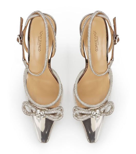 Tacones De Novia Tony Bianco Eros Clear Vinylite/Gunmetal Shine 10.5cm Gris | GCOUC41724