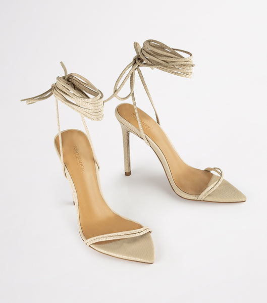 Tacones De Novia Tony Bianco Millie Vanilla Snake 10.5cm Amarillo Claro | DCOKV15149