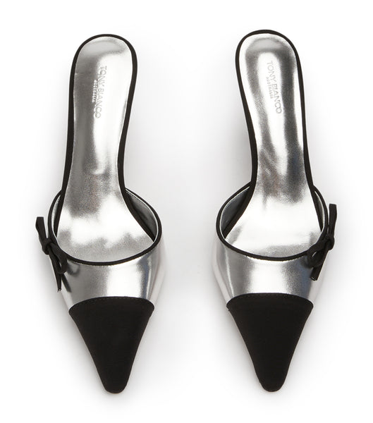 Tacones bajos Tony Bianco Shirley Silver/Black 8cm Plateadas Negras | MCOFT88093