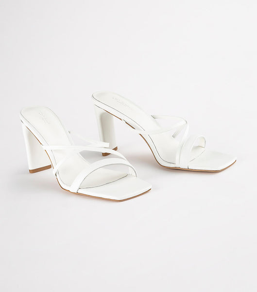 Tacones con tiras Tony Bianco Classic White Nappa 8.5cm Blancas | COJVR35928