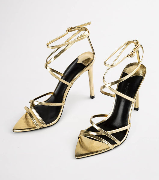 Tacones con tiras Tony Bianco Marcy Gold Foil 10.5cm Doradas | CONZX14447