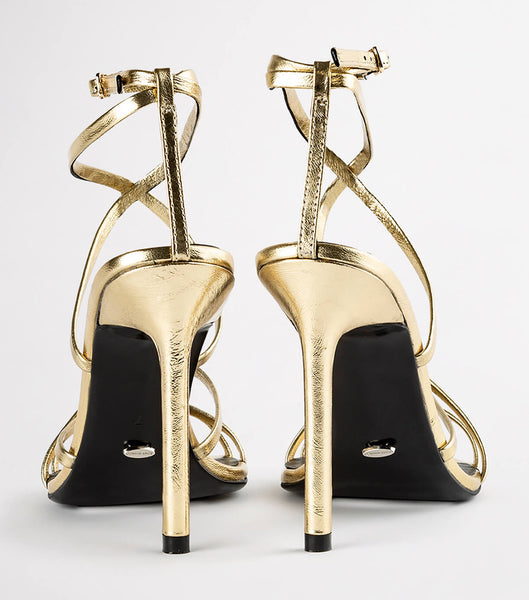 Tacones con tiras Tony Bianco Marcy Gold Foil 10.5cm Doradas | CONZX14447