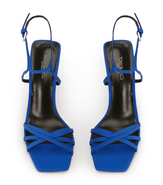 Tacones con tiras Tony Bianco Nomad Azure Crepe 10.5cm Azur | QCOWA76670