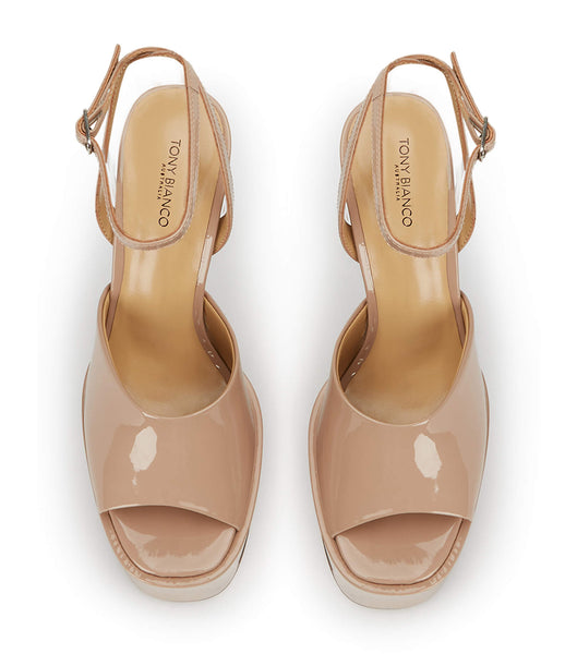 Tacones de aguja Tony Bianco Journey Coco Charol 15cm Beige | COXMI96821