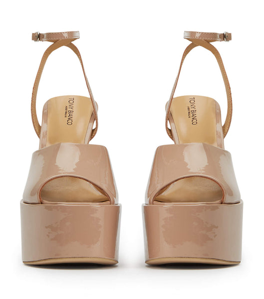 Tacones de aguja Tony Bianco Journey Coco Charol 15cm Beige | COXMI96821