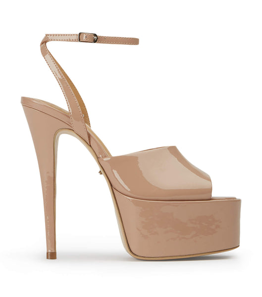 Tacones de aguja Tony Bianco Journey Coco Charol 15cm Beige | COXMI96821