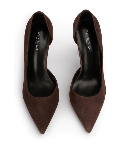 Tacones de evento Tony Bianco Alyx Espresso Gamuza 10.5cm Chocolate | ECOHC64908